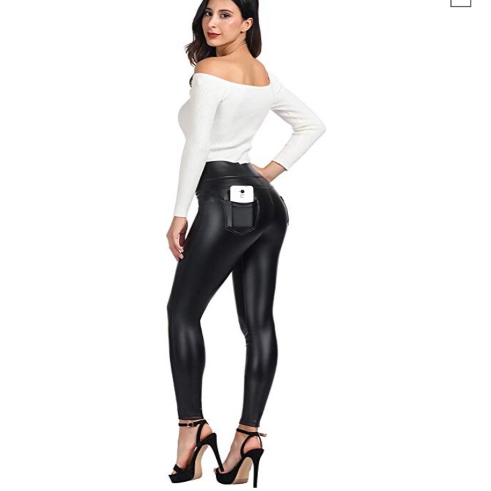 High Waisted Leather Leggings